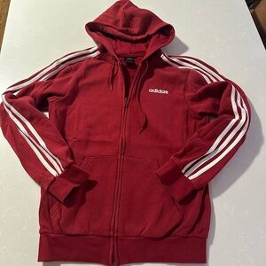 Adidas Maroon Hoodie with White Accents
